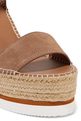 See by Chloe Suede And Leather Espadrille Wedge Sandals