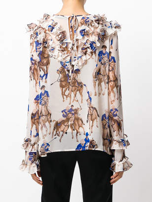 MSGM polo print blouse
