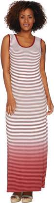 Lisa Rinna Collection Regular Dip Dye Striped Knit Maxi Dress