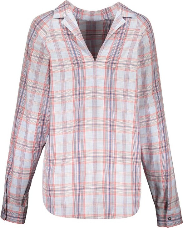 Cédric Charlier Plaid V-Neck Top
