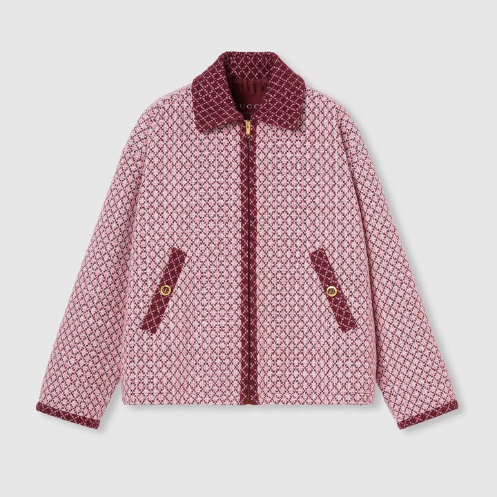 Diamond cotton bouclé zip jacket