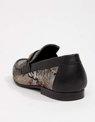 ASOS Design Loafers In Floral Print With Snaffle