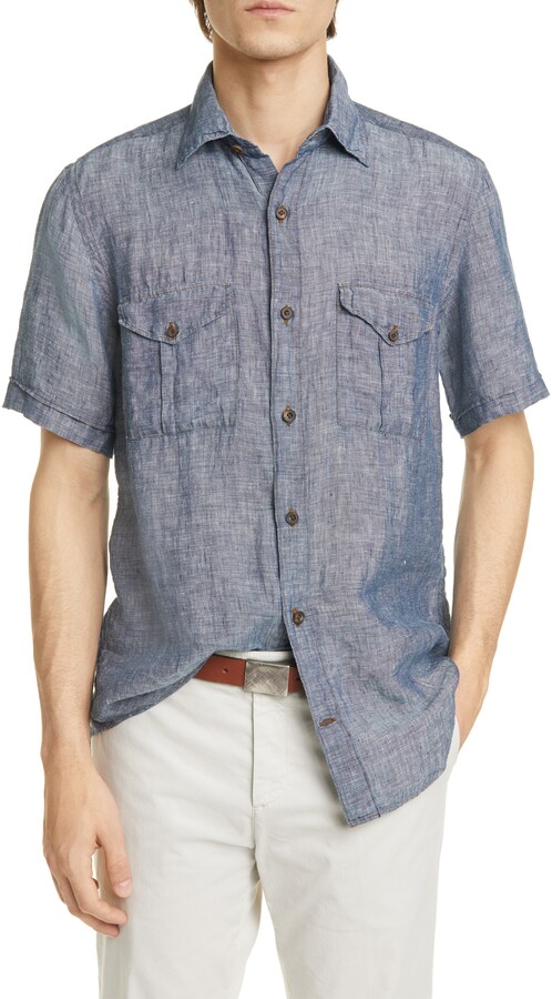 slim fit safari shirt