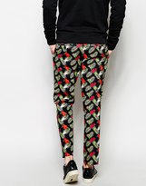 Thumbnail for your product : ASOS Slim Fit Smart Cropped Pants In Hawaiian Print
