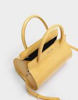 Thumbnail for your product : Charles & Keith Croc-Effect Double Top Handle Structured Bag