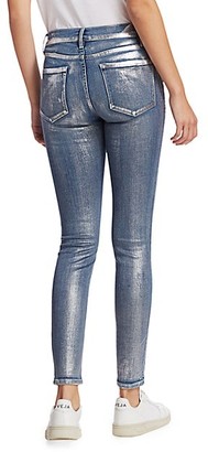 Frame Le Skinny De Jeanne Mid-Rise Foil Jeans