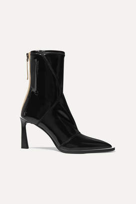 Fendi Two-tone Glossed-neoprene Ankle Boots - Black