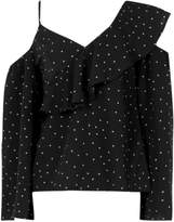 Thumbnail for your product : boohoo Polka Dot Ruffle One Shoulder Top
