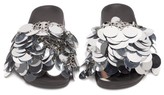 Thumbnail for your product : Paco Rabanne Sequinned Rubber Slides - Silver