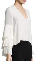 Thumbnail for your product : Alexis Valencia Silk Tiered Bell Sleeve Top