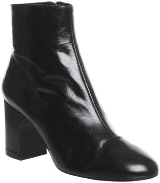 Office Applause Block Heel Boots Black Leather