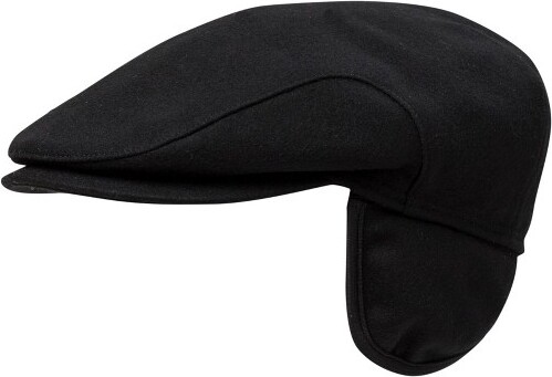 Wigens WigensMen'sClassicIvyMeltonwithEarflaps,58,Black