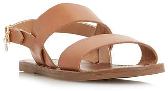 Dune - Tan Leather 'Lowpez' Ankle Strap Sandals