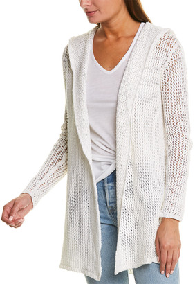 white hooded cardigan