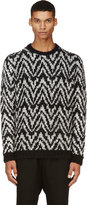 Thumbnail for your product : Kris Van Assche Krisvanassche Black & White Chevron Textured Sweater