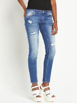 Thumbnail for your product : River Island Eva Cigarette Jeans With Rips - Light Authentic