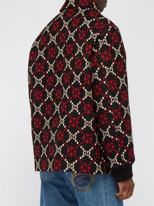 Gucci GG Hooded Wool Jacket - Black Red