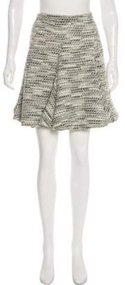 Oscar de la Renta Woven Mini Skirt Grey Woven Mini Skirt