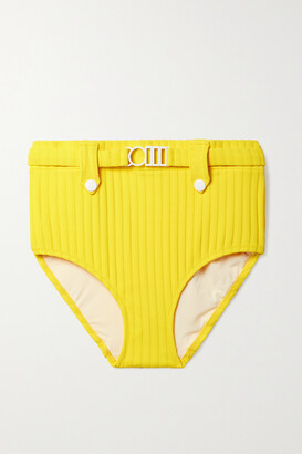 Solid & Striped The Annie Ribbed Bikini Briefs - Bright yellow