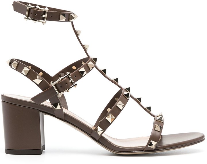 Valentino Garavani Rockstud 65mm block-heel sandals - ShopStyle
