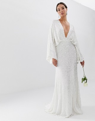 Asos Edition EDITION sequin kimono sleeve wedding dress