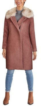 cole haan faux fur trim down coat