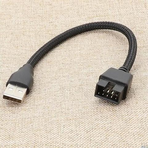 Traditions Generic 20cm PC Mainboard Internal Data Extension Cable 9Pin Male to External USB A Male