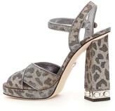 Thumbnail for your product : Dolce & Gabbana Leopard Print Lurex Keira Sandals