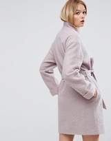 Thumbnail for your product : ASOS Design Textured Throw on Coat-Pink