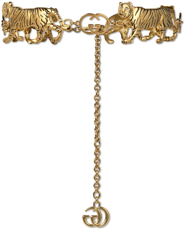 Gucci Interlocking G chain belt with tigers ShopStyle