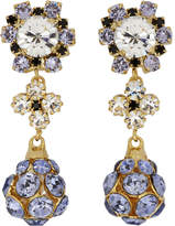 Erdem Purple and Gold Jewelled Drop Earrings