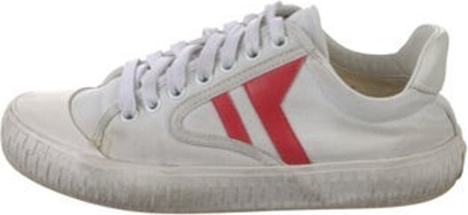 Celine Canvas Low Top Sneakers Neutrals Round-Toes Lace-Up Closure at Uppers Designer