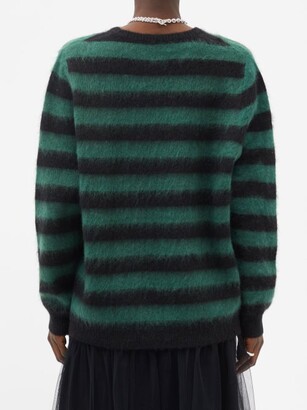 Bella Freud Striped Mohair-blend Sweater - Green Stripe