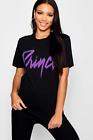Boohoo Womens Prince Licensed T-Shirt in Black size Xs