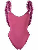Thumbnail for your product : La Reveche Amira floral-trim swimsuit