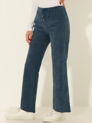 Allegra K Women's Straight Leg Pants Casual Elastic Waist Capris Crop  Slacks With Pocket : Target