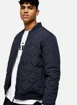 Thumbnail for your product : Topman Navy Quilted Bomber Jacket