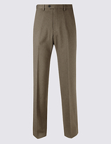 Thumbnail for your product : M&S Collection Regular Fit Textured Flat Front Trousers
