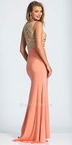 Thumbnail for your product : Dave and Johnny Bateau Rhinestone Embellished Belted Prom Dress