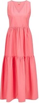Thumbnail for your product : HUGO BOSS Sleeveless tiered dress in stretch-cotton poplin