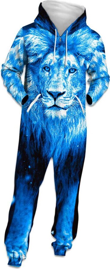 FGVBWE4R Unisex Onesie Hoodie Animal Lion 3D Print Jumpsuit