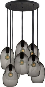 Hammers and Heels Bubble 8 - Light Chandelier Hand Blown Glass Accents
