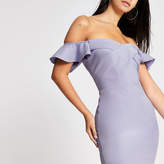 Thumbnail for your product : River Island Purple bardot bodycon dress