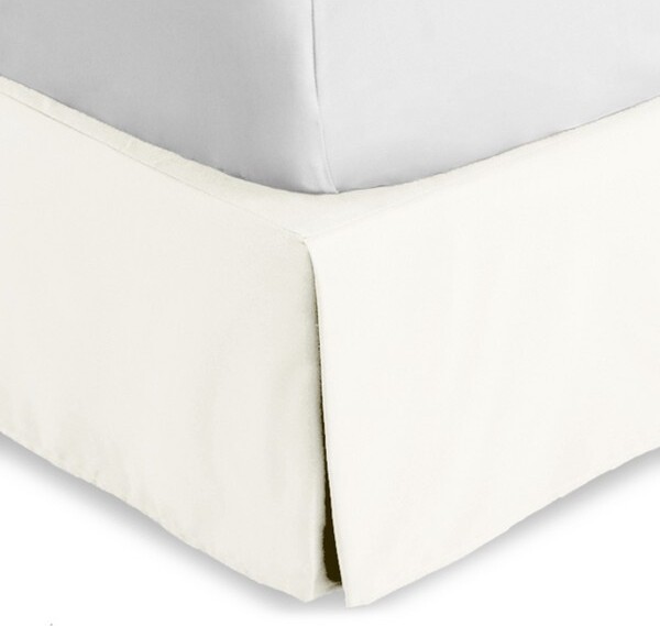 Bare Home Tailored15"PleatedBedSkirtDustRufflebyBareHome-Queen,WarmWhite