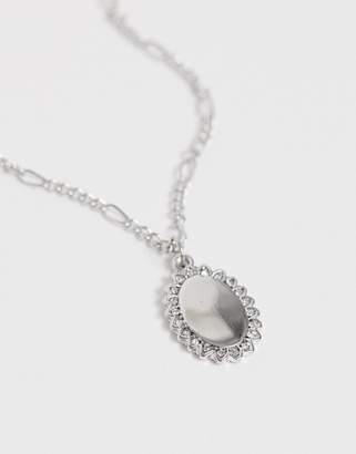 Miss Selfridge oval crystal necklace