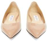 Thumbnail for your product : Jimmy Choo Love Flat Patent-leather Ballet Flats - Womens - Nude
