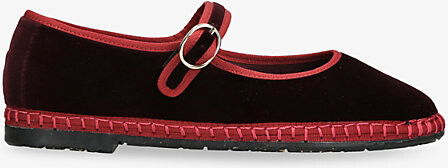 Flabelus Womens Wine Borris Cotton Mary Jane Flats Eur 40 / 7 Uk Women