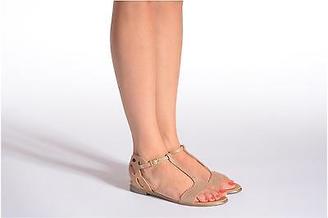 Karston Women's Sonat T Bar Sandals In Beige - Size Uk 5.5 / Eu 39