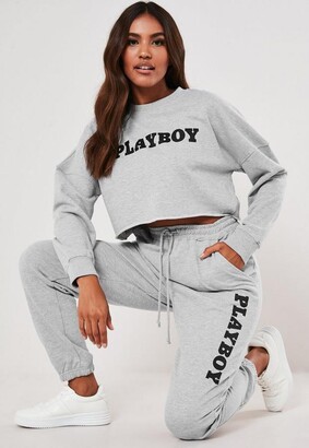 Missguided Playboy X Gray Co Ord Loungewear Joggers - ShopStyle Pants