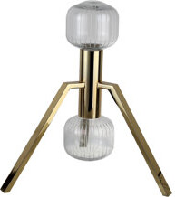 Everly Quinn This Unique Gold LED Table Lamp With Glass Shades